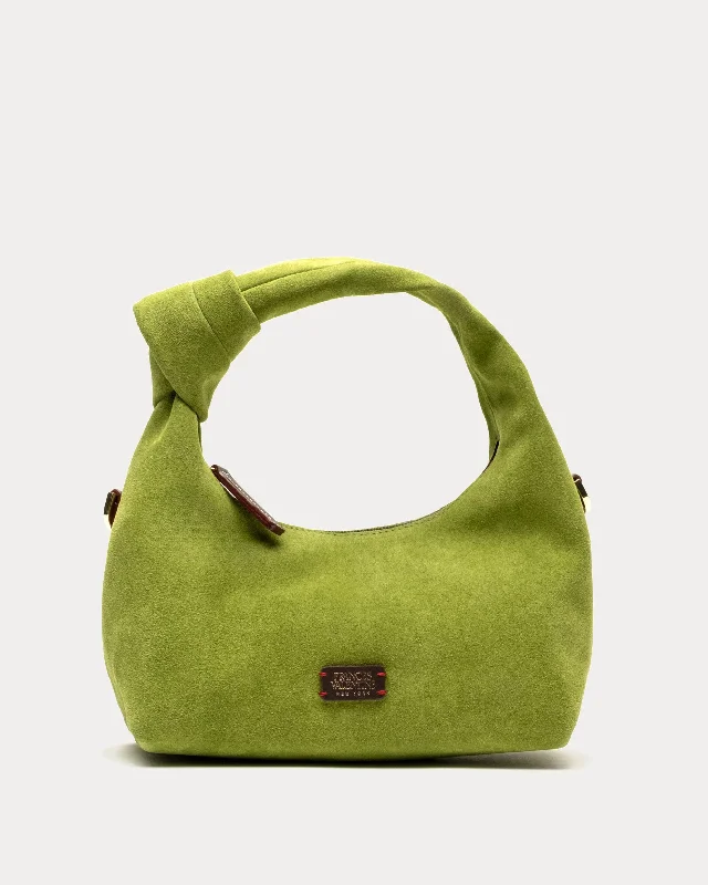 women's dumpling bag small -Tinsley Mini Suede Hobo Knot Bag