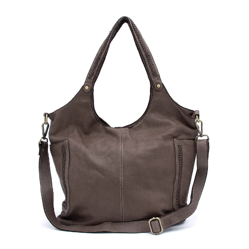 women's tote bag with statement hardware -Julia Slouchy Tote in Mushroom