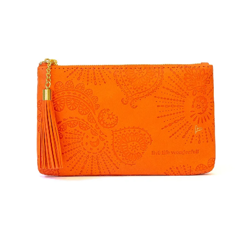 women's wallet with elegant hardware -Live Life Wonderful Essentials Purse - Citrus