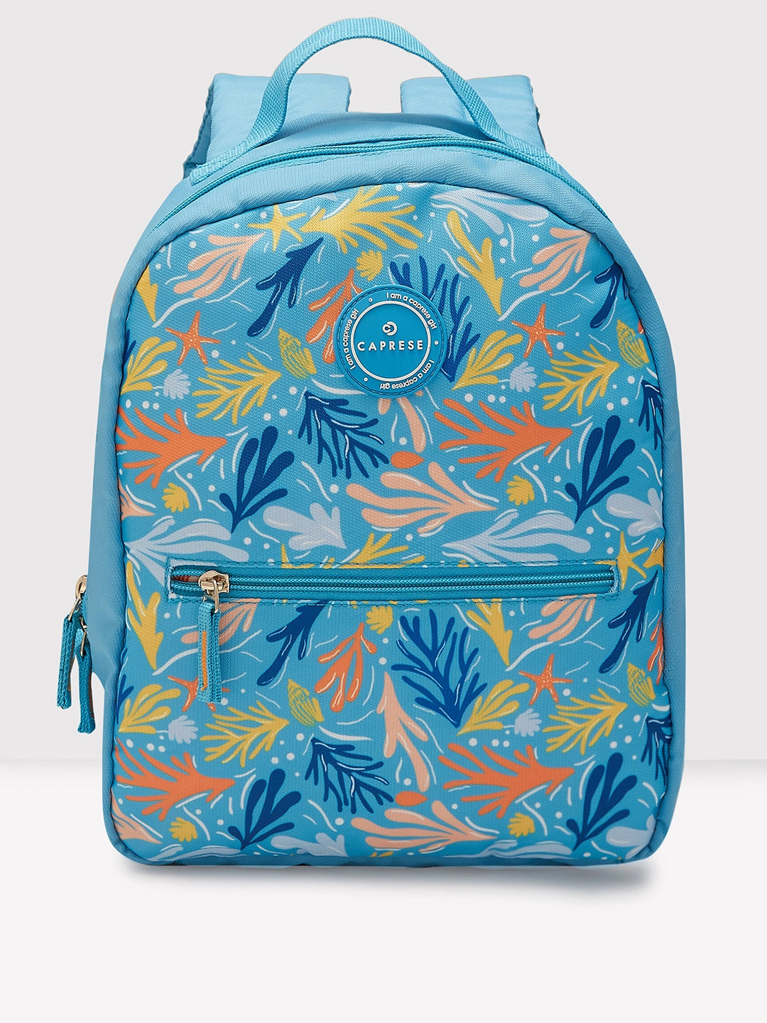 Caprese Xenia Backpack Small Light Blue Printed