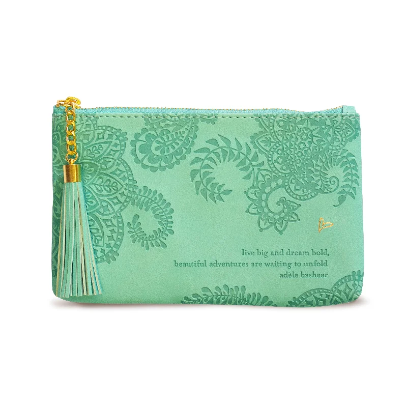 women's wallet with large coin pocket -Dream Bold Essentials Purse - Tahitian Turquoise