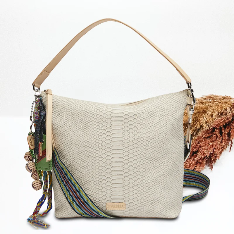 women's dumpling bag with contrasting textures -Consuela | Thunderbird Hobo Bag