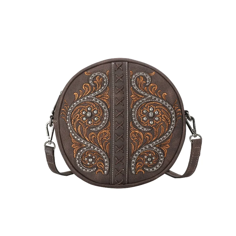 Ladies Crossbody Bag Casual Elegance -MW1076-118 Montana West Floral Embroidered Collection Circle Bag/Crossbody