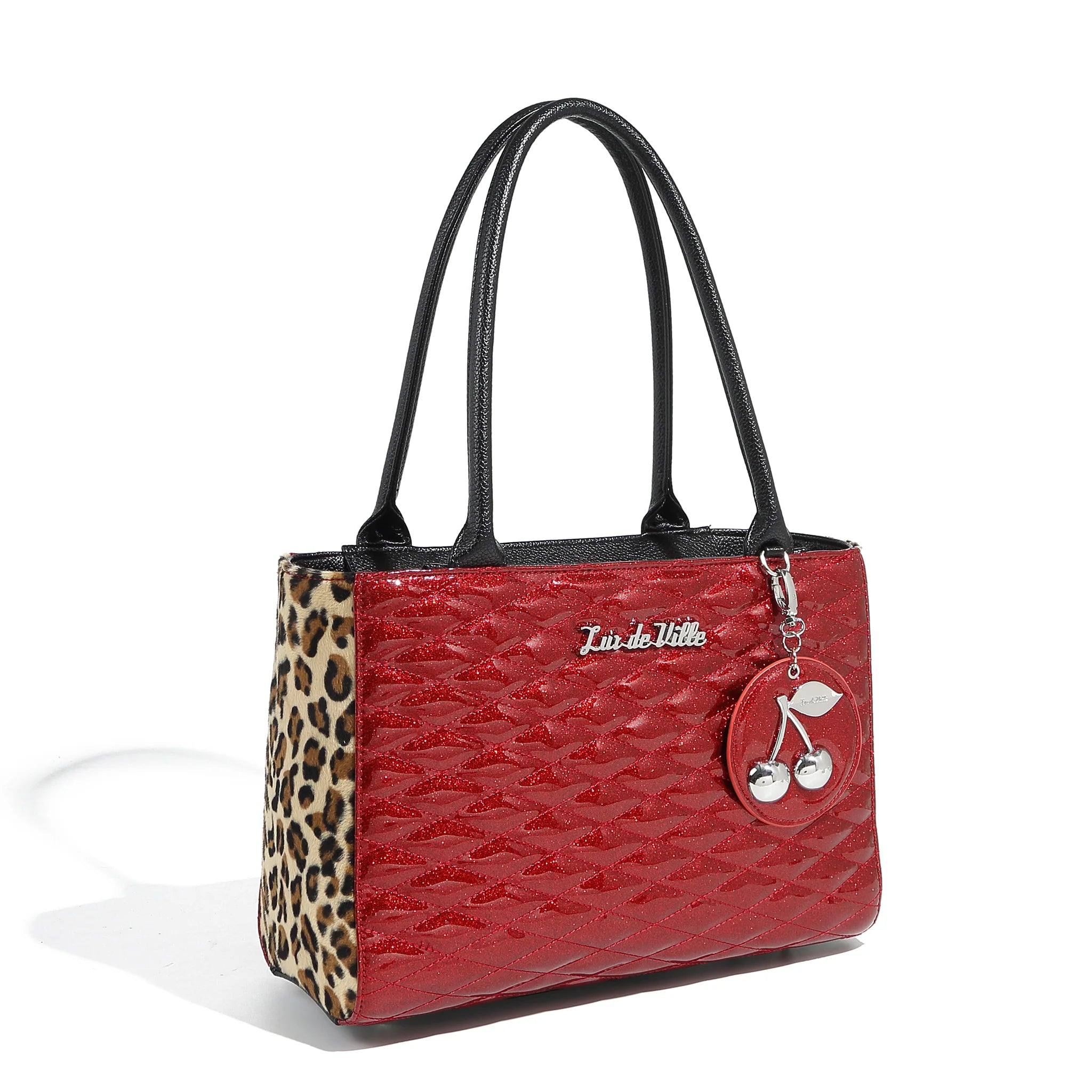 women's tote bag with contemporary materials -Red Sparkle Wild Cherry Tote (Copy)