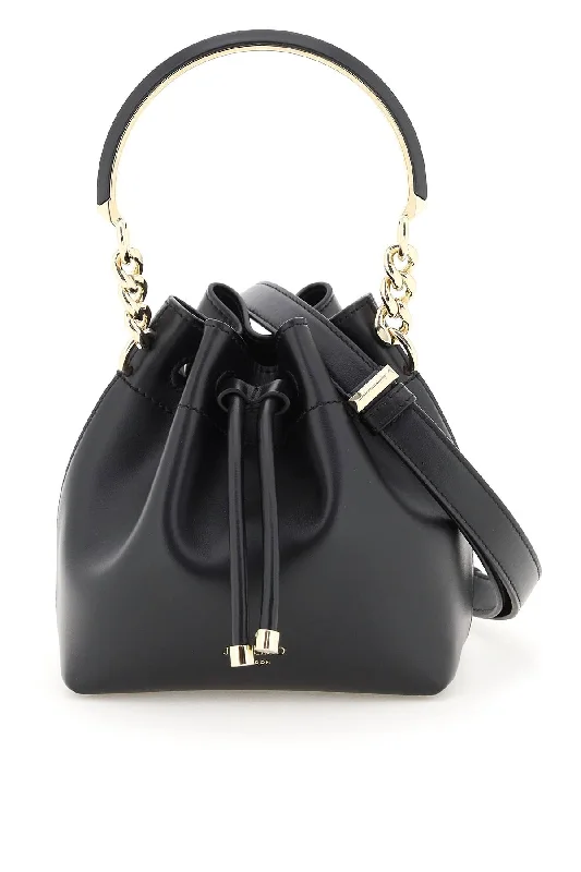 women's bucket bag with bold logo -Jimmy choo bon bon bucket bag