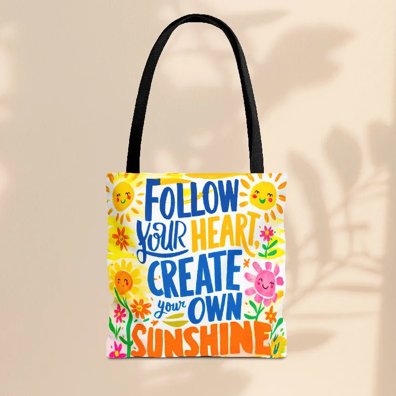 women's tote bag with cotton lining -Tote Bag  - Follow Your Heart