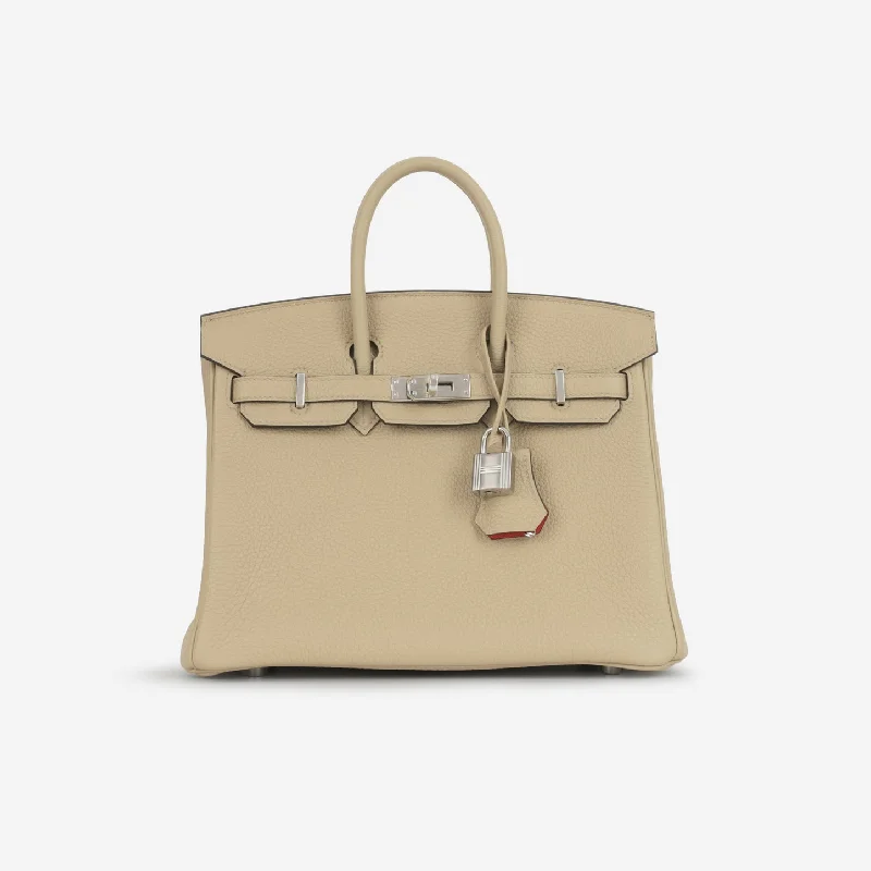 women's handbag with interior organization -Hermès Hermès Verso Birkin 25 - Trench / Bougainvillier PHW