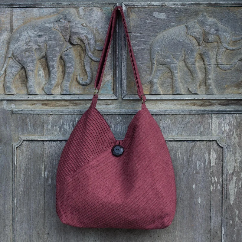 women's dumpling bag with bold design -Surreal Wine Cotton Coin Purse & Hobo Bag