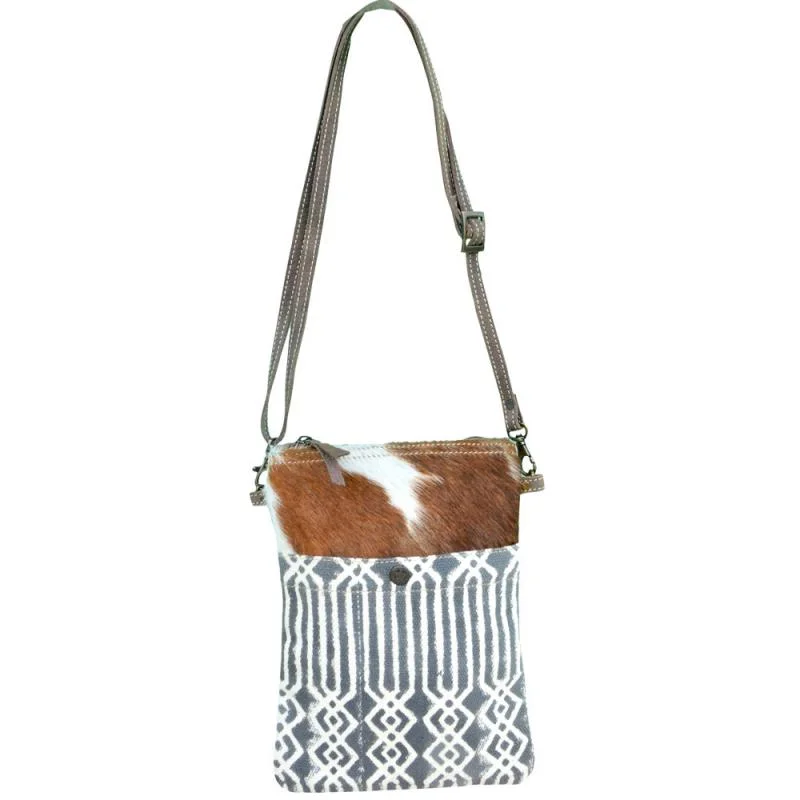 NEW! Trellis Cowhide and Sustainable Canvas Purse Crossbody Bag