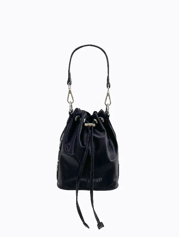 women's bucket bag with premium finish -Billie Bucket Bag - Black