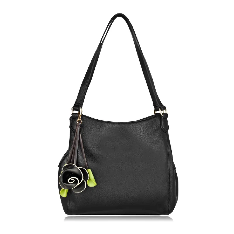 women's dumpling bag with elegant shape -Espe Lauren Hobo Black Shoulder Bag (Women's)