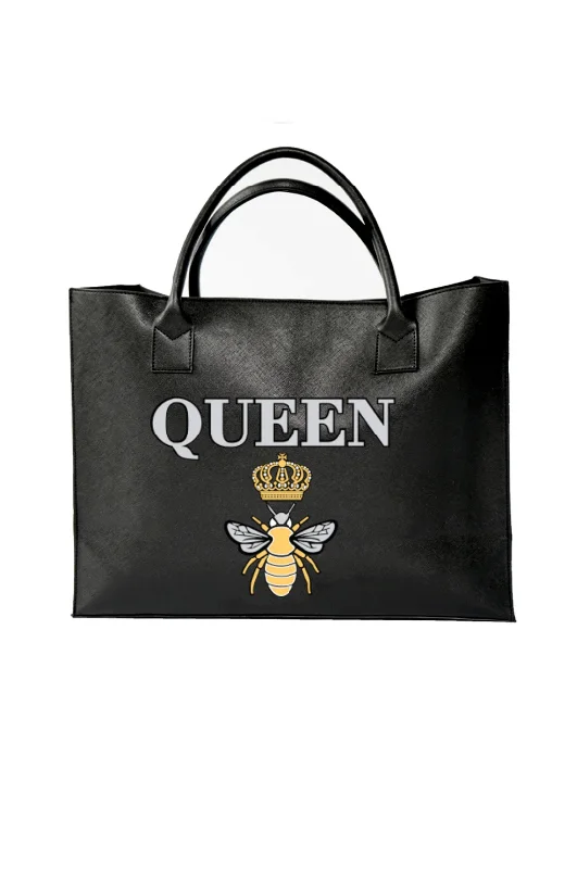 women's tote bag with extra-large size -LA Trading Co - MODERN VEGAN TOTE - Queen B