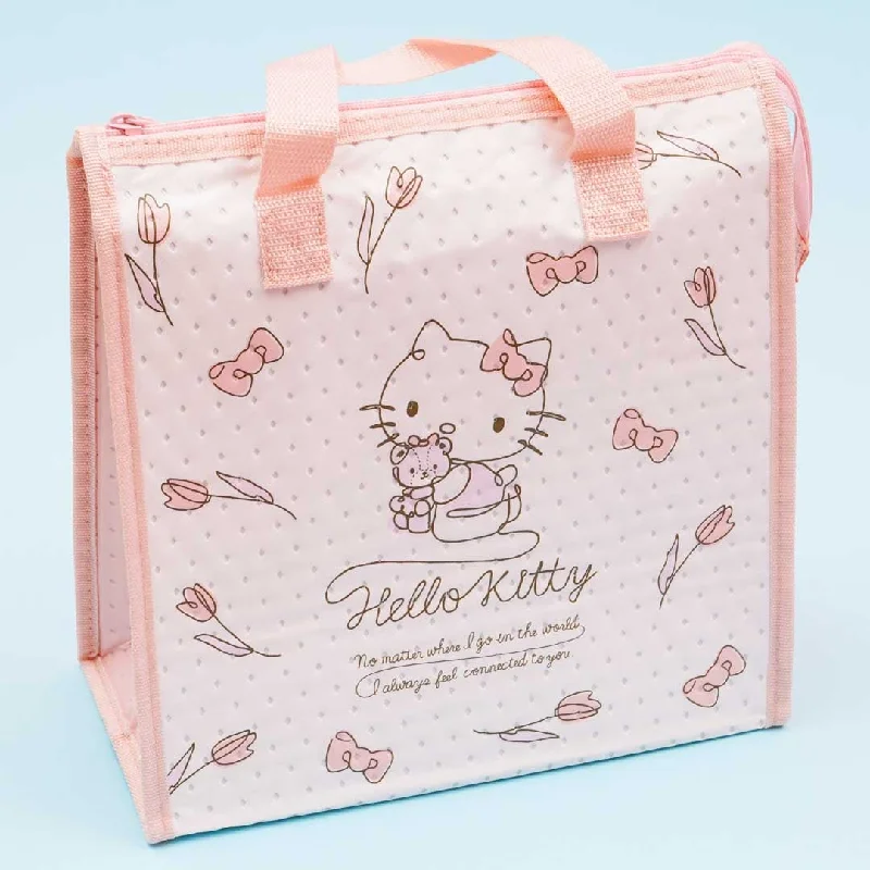 women's tote bag with contrasting trim -Hello Kitty Flowery Lunch Tote