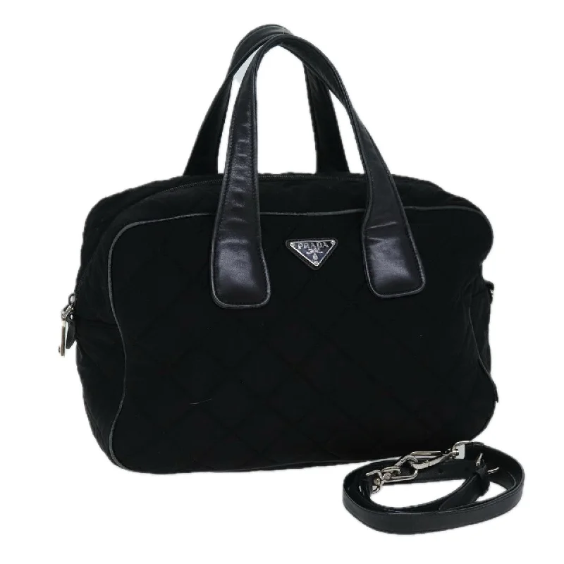 PRADA Hand Bag Canvas 2way Black Auth ep4171