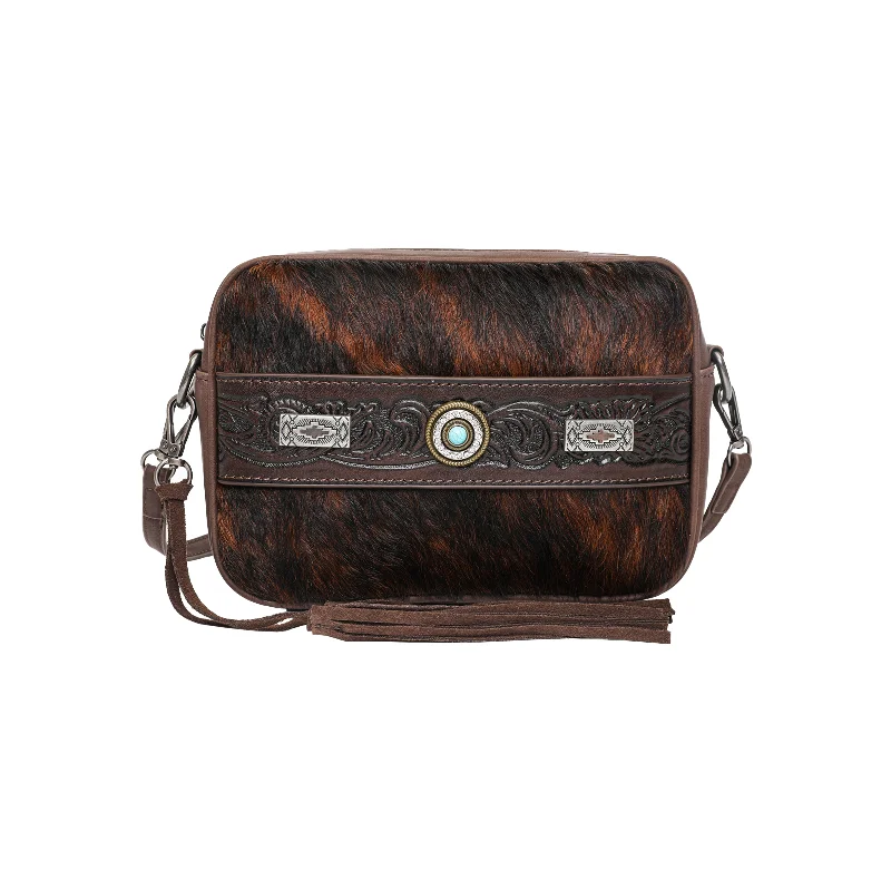 Ladies Crossbody Bag Simple Leather -TR133-196 Trinity Ranch Hair On Cowhide Collection Crossbody/Clutch