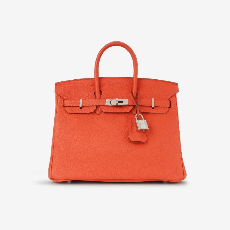 women's handbag with all-leather exterior -Hermès Hermès - Birkin 25 - Capucines Togo PHW - 2016 - Pre-Loved