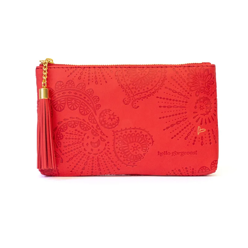 women's wallet with functional organization -Hello Gorgeous Essentials Purse - Scarlet