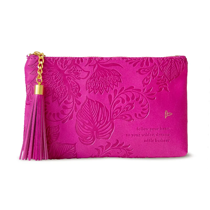 women's wallet with quilted texture -Follow Your Heart Essentials Purse - Positively Pink