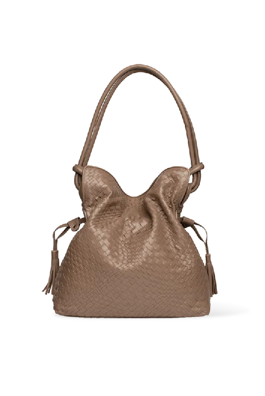 women's bucket bag with chain strap -Intrecciato Bucket Bag