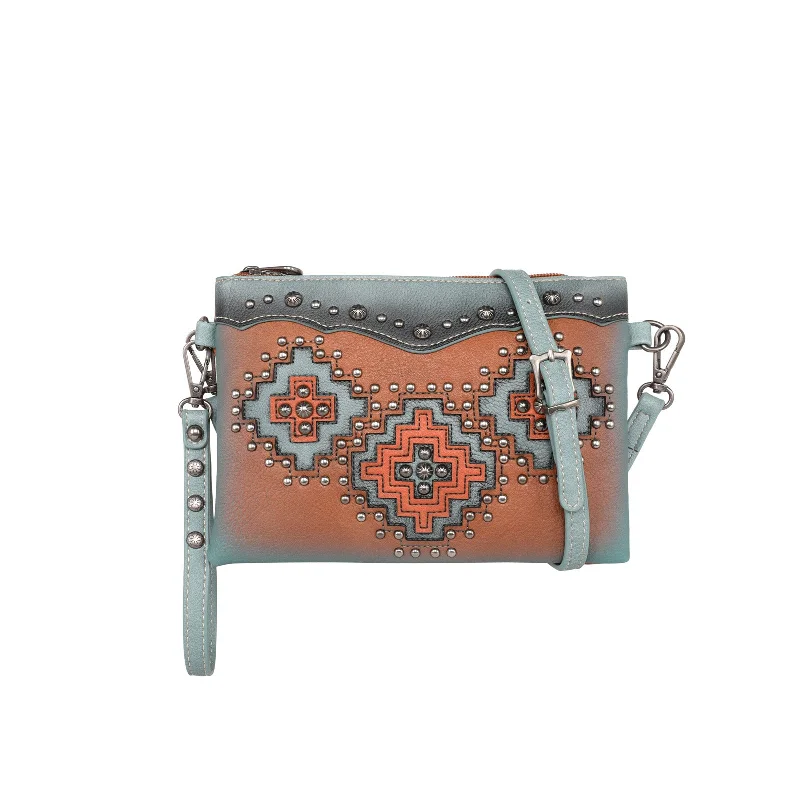 Ladies Crossbody Bag Party Ready -MW1220-181 Montana West Cut-out Aztec Collection Crossbody/Wristlet