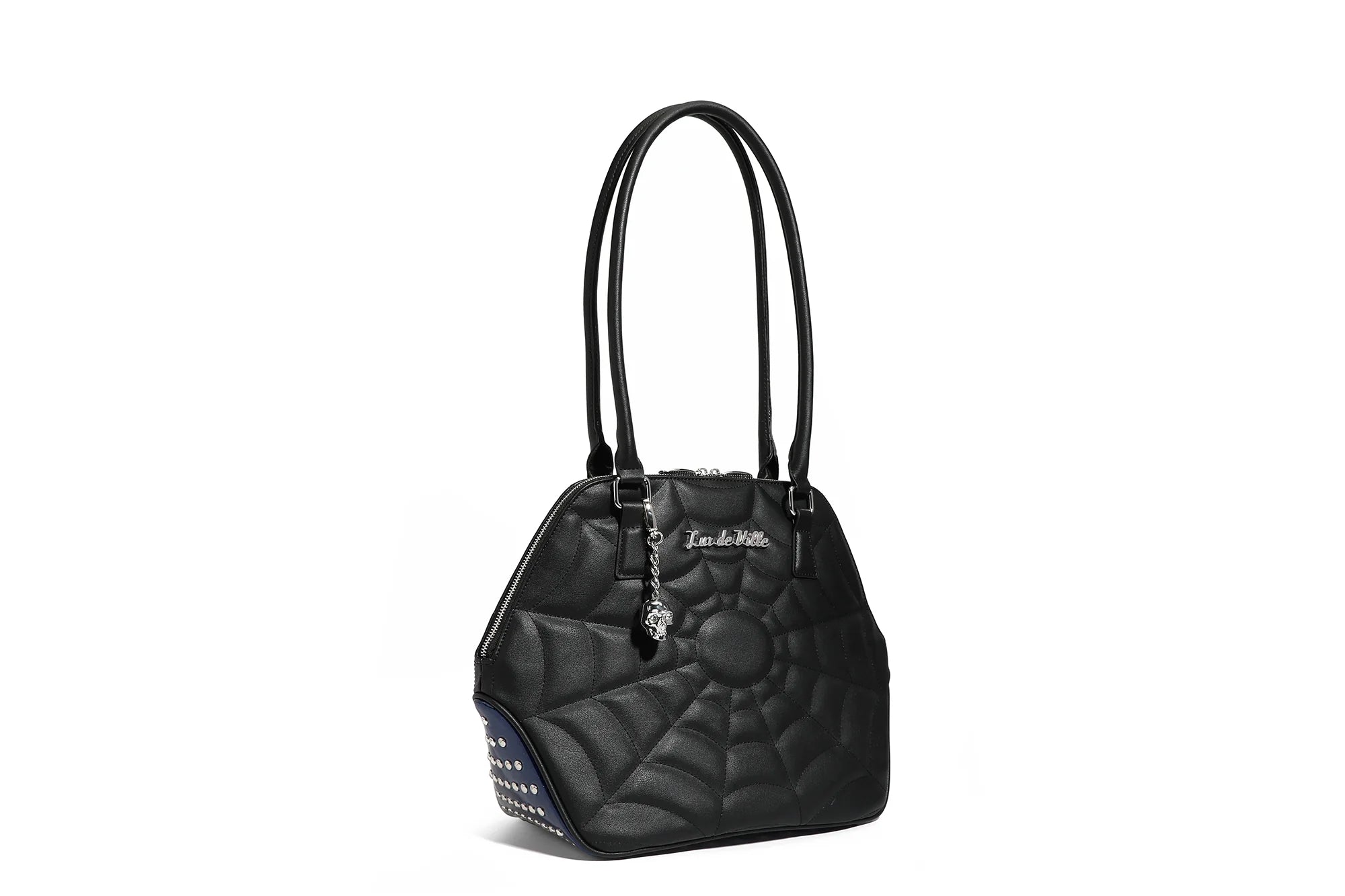 women's tote bag with custom branding -Glampira Tote Black & Blue Sparkle