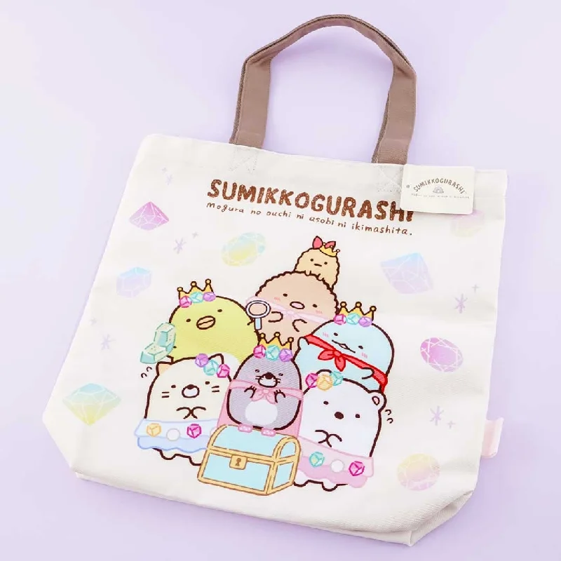 women's tote bag with top handles -Sumikko Gurashi Gem Royals Tote Bag