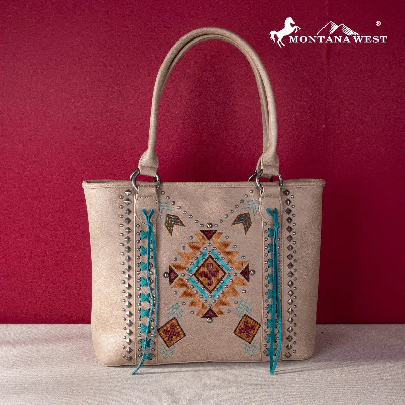 Ladies Crossbody Bag High Fashion -MW1248G-8317  Montana West Embroidered Aztec Collection Concealed Carry Tote