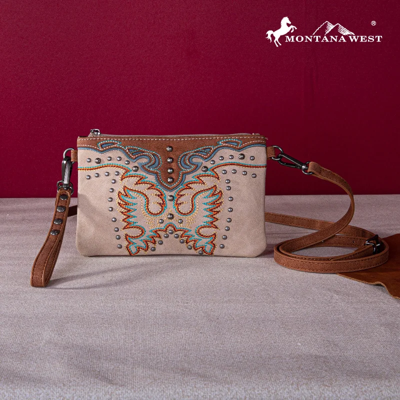 Ladies Crossbody Bag Weekend Getaway -MW1253-181 Montana West Embroidered Collection Clutch/Crossbody