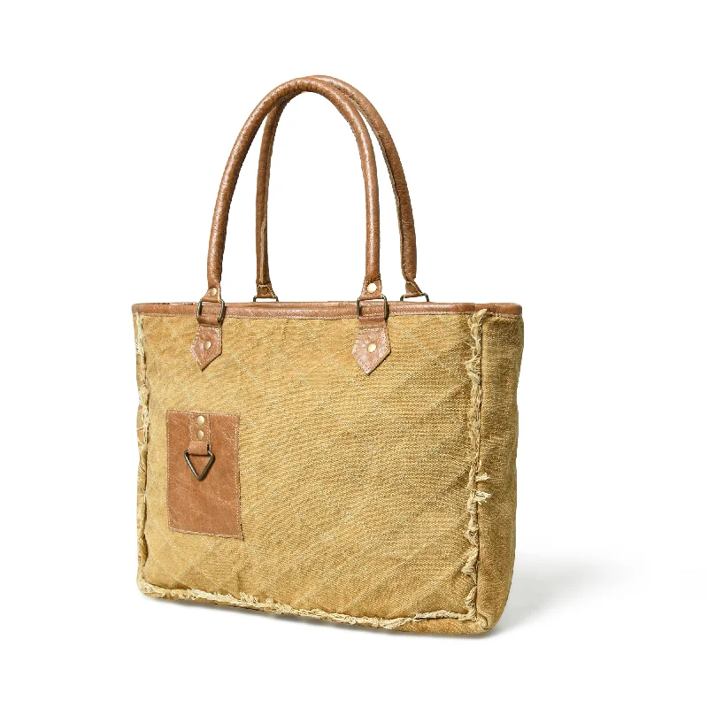 Beige Boho Chic Canvas Bag