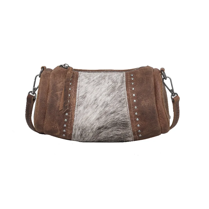 Ladies Crossbody Bag Lightweight Travel -RLC-L156 Montana West Real Leather Cow-Hide Collection Mini Barrel Bag