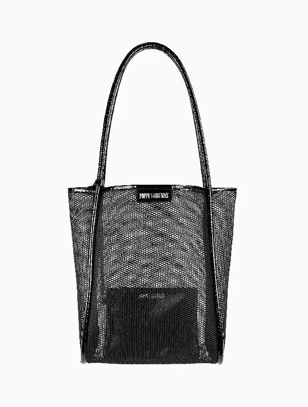 women's tote bag with fashion-savvy design -Nana Net Tote - Black