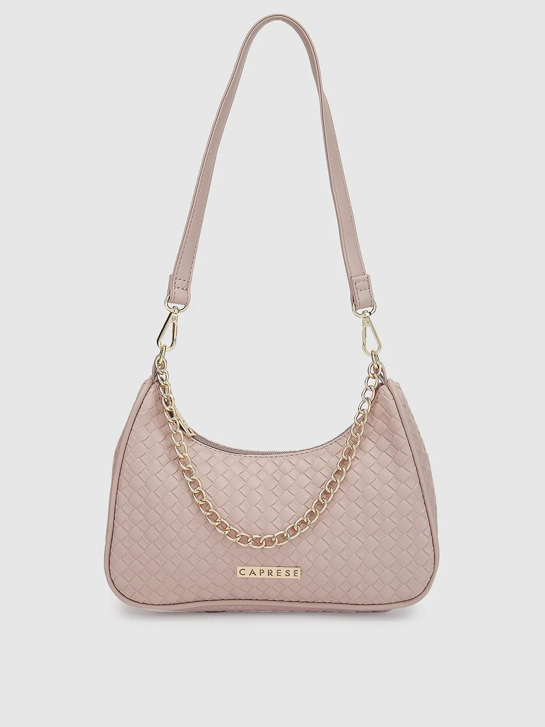 women's dumpling bag with metallic accents -Caprese Karina Hobo Medium Soft Pink