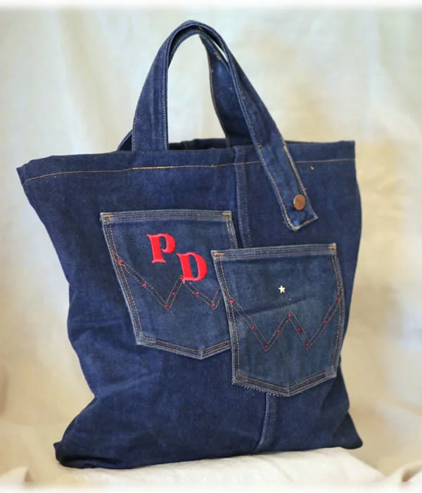 women's tote bag with metallic accents -Tote N Jeans