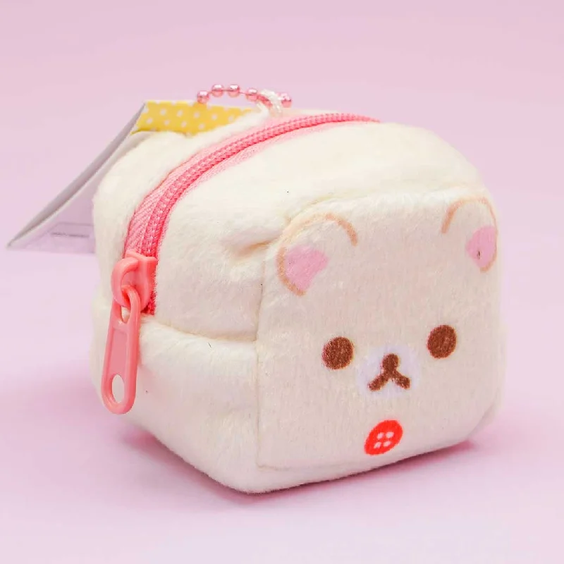 women's wallet with zip closure and card slots -Korilakkuma Mini Cube Coin Purse