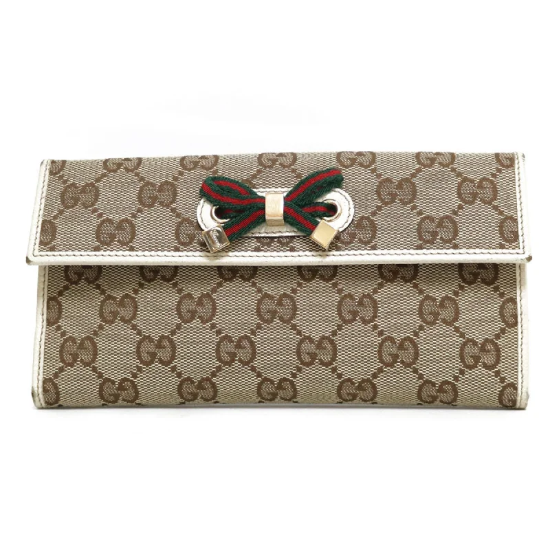 Gucci bi-fold wallet Princey brown ladies GG canvas