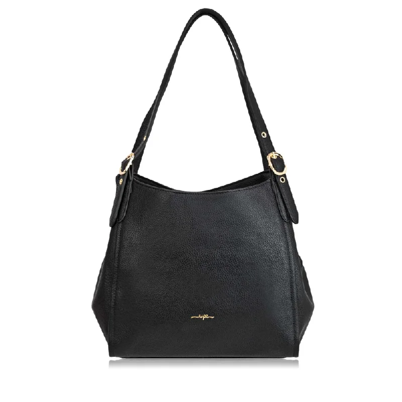 women's dumpling bag with structured bottom -Espe Sadie Hobo Black Shoulder Bag (Women's)