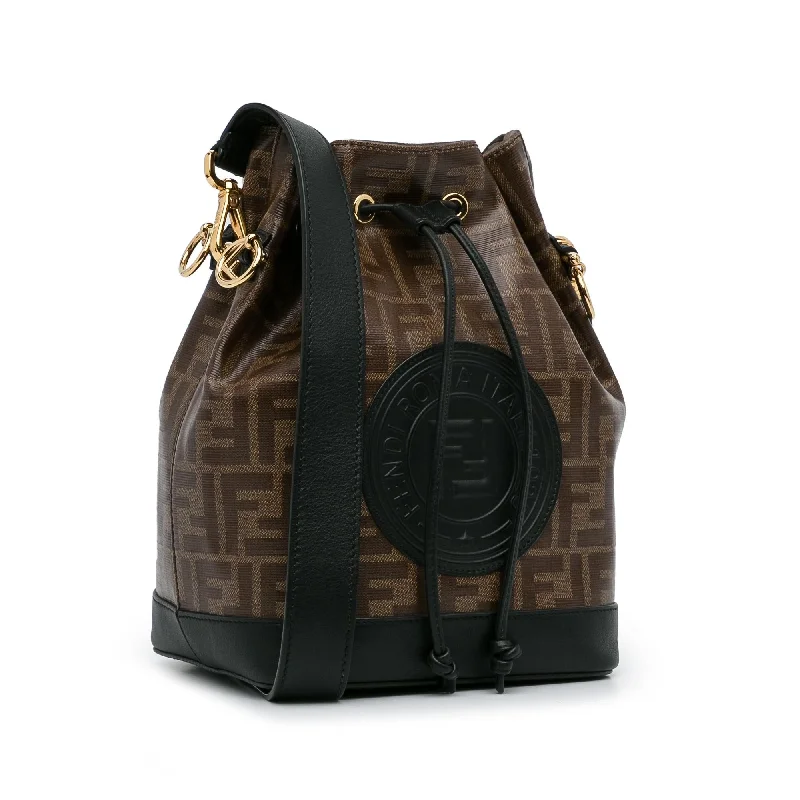 women's bucket bag with crossbody strap -Fendi FF 1974 Mon Tresor Bucket Bag (SHG-GUQyrz)