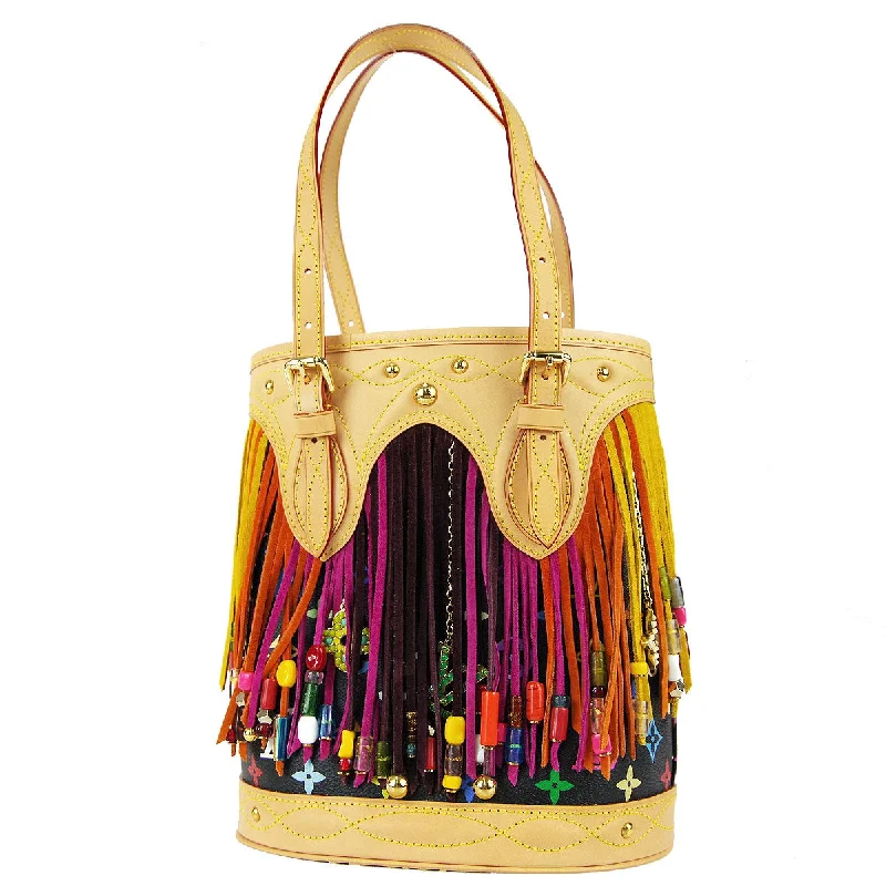 women's bucket bag with luxurious handle -Louis Vuitton * 2006 Bucket Fringe Monogram Multicolor M40110