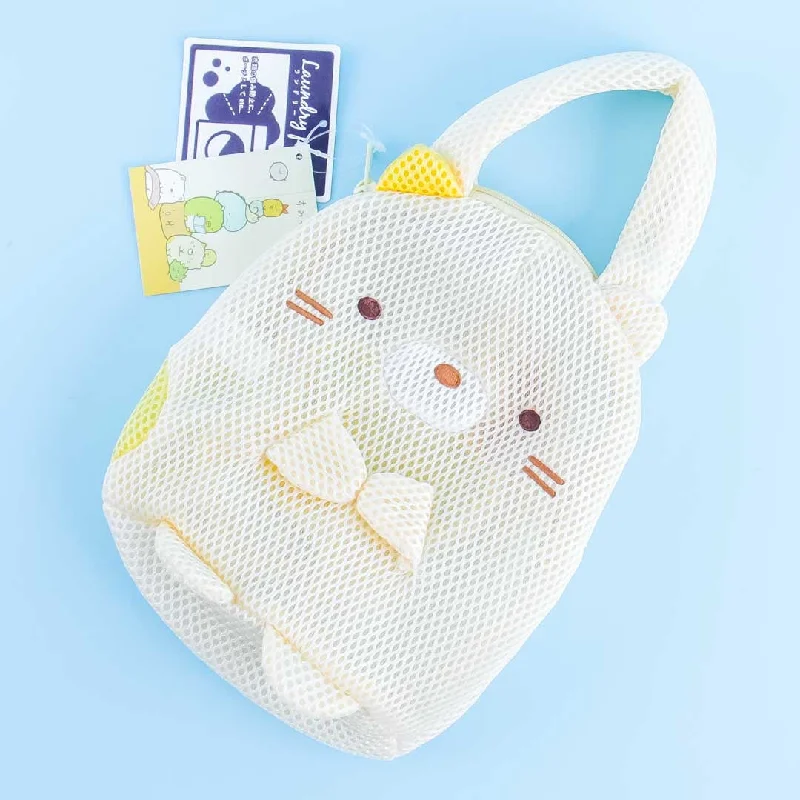 women's tote bag with multi-pocket interior -Sumikko Gurashi Laundry Tote Bag - Neko