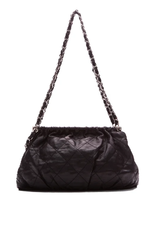 women's dumpling bag with polished leather -Chain Frame Hobo Bag