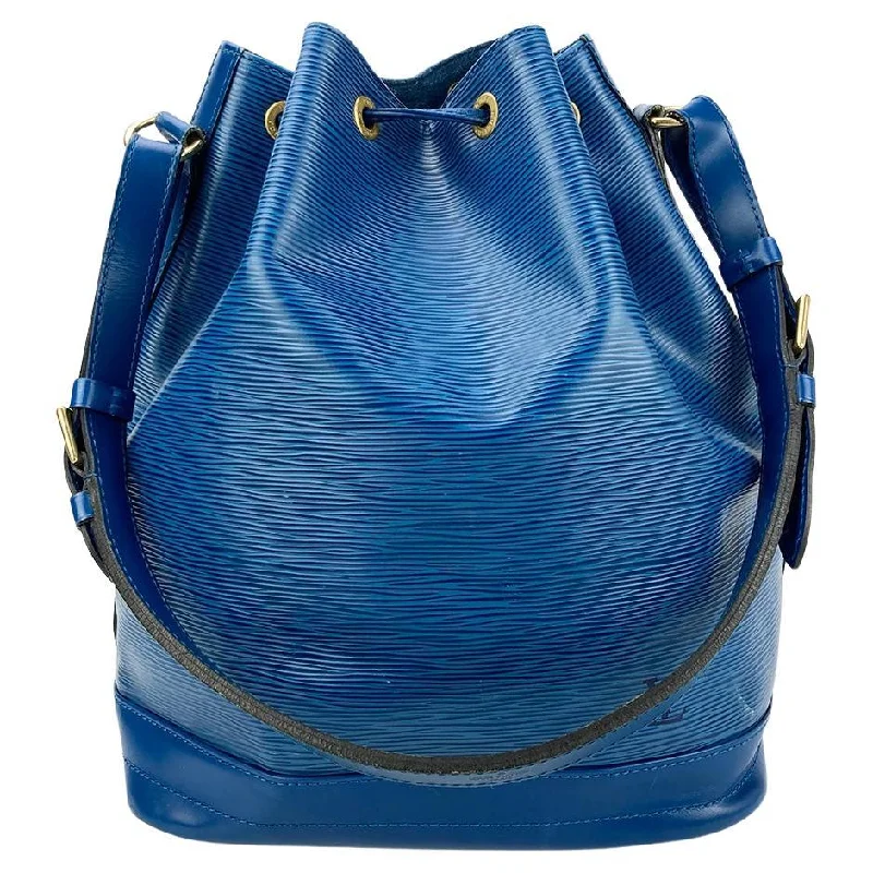 women's bucket bag with timeless appeal -LOUIS VUITTON Blue Toldeo Epi Noe Drawstring Bucket Bag