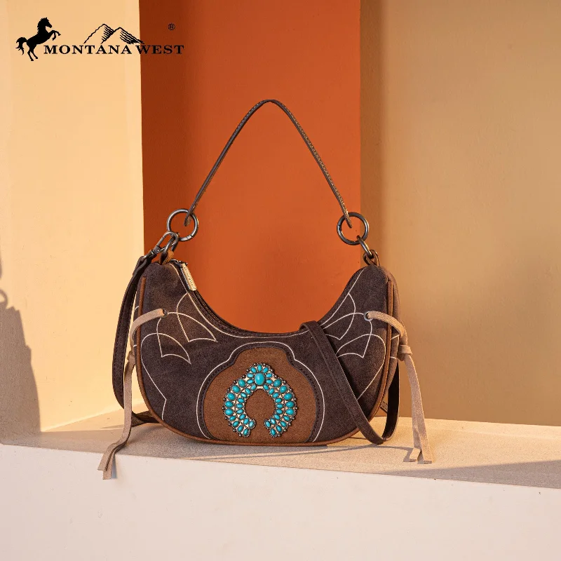 Ladies Crossbody Bag Luxury Style -MW1302-919  Montana West Concho Collection Crescent Crossbody Bag