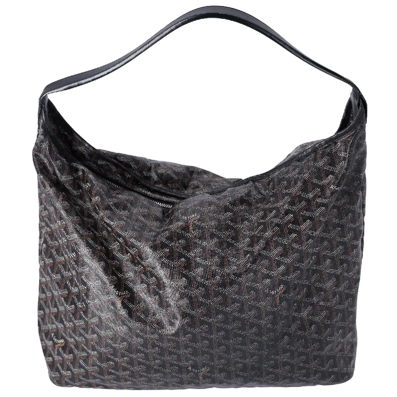 women's dumpling bag with adjustable straps -Goyard Goyardine Fidji Hobo Black Monogram