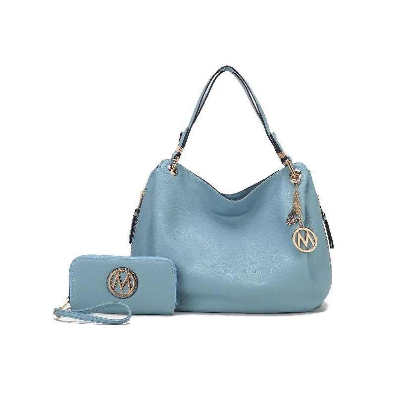 women's dumpling bag with chic details -Fabienne Hobo Bag and Wallet Set