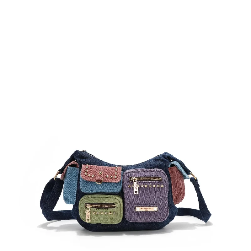 Ladies Crossbody Bag Vibrant Canvas -COLOR BLOCK DENIM CROSSBODY