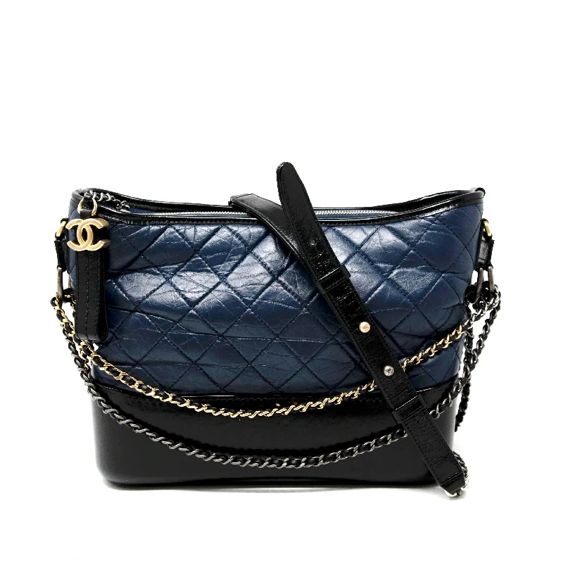 women's dumpling bag with round shape -Chanel Navy Blue Medium Gabrielle Hobo