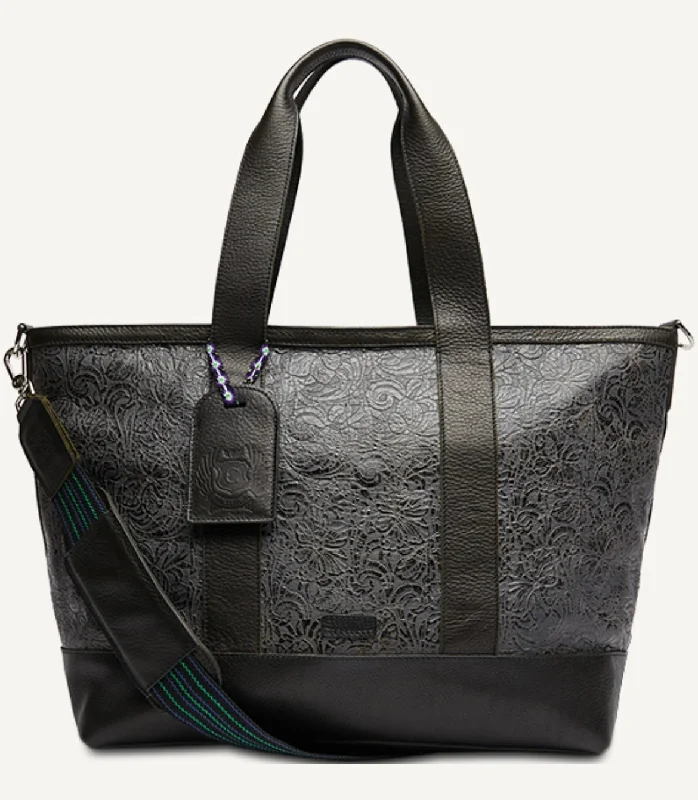 women's tote bag with metallic accents -CONSUELA STEELY MAX TOTE