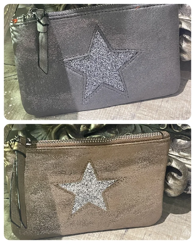 women's wallet with minimalist pocket -Large star purse