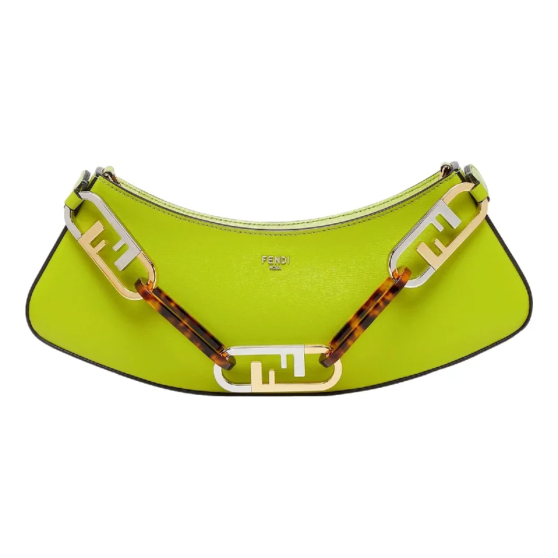 women's dumpling bag with trendy look -Fendi O'Lock Swing Wasabi Green Calf Leather Small Hobo Shoulder Bag