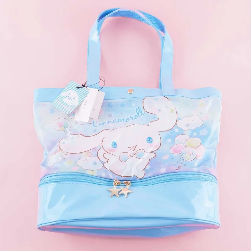 women's tote bag for urban street style -Cinnamoroll Beach Tote Bag